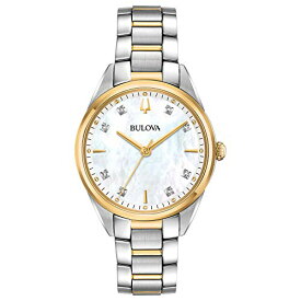 腕時計 ブローバ レディース Bulova Ladies' Sutton Two-Tone Stainless Steel 3-Hand Quartz, White Mother-of-Pearl Dial, Sapphire Crystal, Diamond Dial Style: 98P184腕時計 ブローバ レディース