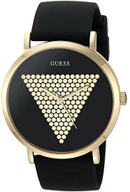 腕時計 ゲス GUESS メンズ GUESS Iconic Studded Black and Gold-Tone Logo Silicone Watch. Color: Black (Model: U1161G2)腕時計 ゲス GUESS メンズ