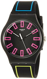 腕時計 スウォッチ レディース Swatch Around The Strap Black Dial Watch SUOB146腕時計 スウォッチ レディース