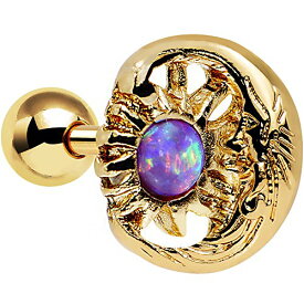 ボディキャンディー ボディピアス アメリカ 日本未発売 ウォレット Body Candy Anodized Steel Purple Synthetic Opal Moon Sun Tragus Cartilage Earring 16 Gauge 1/4”ボディキャンディー ボディピアス アメリカ 日本未発売 ウォレット