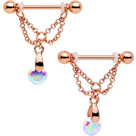 ボディキャンディー ボディピアス アメリカ 日本未発売 ウォレット Body Candy Nipplerings Piercing Women 14G Rose Gold PVD Steel 2Pc Dangle Barbell Nipple Ring Setボディキャンディー ボディピアス アメリカ 日本未発売 ウォレット