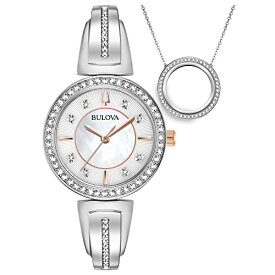 腕時計 ブローバ レディース Bulova Box Set Quartz Ladies Watch, Stainless Steel Crystal, Silver-Tone腕時計 ブローバ レディース