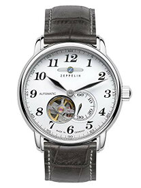 腕時計 ツェッペリン メンズ ゼッペリン ドイツ Zeppelin Series LZ127 Men's Mechanical Open-Heart Watch White Dial Black Strap 7666-1腕時計 ツェッペリン メンズ ゼッペリン ドイツ