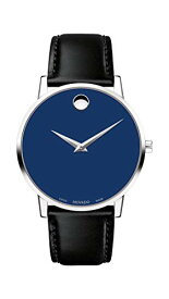 腕時計 モバード メンズ Movado Men's Museum Stainless Steel Watch with Concave Dot, Silver/Blue/Black Strap (Model 607270)腕時計 モバード メンズ