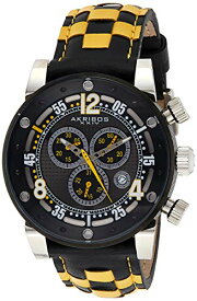 腕時計 アクリボスXXIV メンズ Akribos XXIV Men's 'Explorer' Chronograph Watch - 3 Multifunction Subdials with Date Window On Genuine Black and Yellow Woven Leather Checkerboard Pattern Strap - AK612腕時計 アクリボスXXIV メンズ