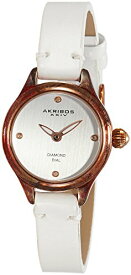 腕時計 アクリボスXXIV レディース Akribos XXIV Petite Women's Watch - 4 Genuine Diamond Markers Quartz Movement On Calfskin Leather Strap - AK750腕時計 アクリボスXXIV レディース