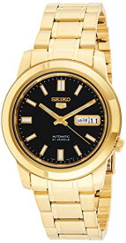 腕時計 セイコー メンズ Seiko Men's SNKK22 Gold Plated Stainless Steel Analog with Black Dial Watch腕時計 セイコー メンズ