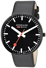 腕時計 モンディーン 北欧 スイス メンズ Mondaine SBB Elegant Wrist Watch for Women (A660.30328.64SBB) Swiss Made, Black Leather Strap, Black Stainless Steel Case and Face, White Markers腕時計 モンディーン 北欧 スイス メンズ