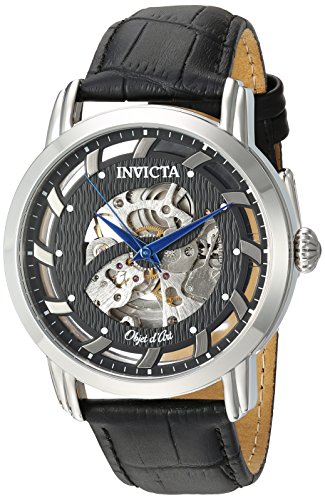 腕時計 インヴィクタ インビクタ メンズ 【送料無料】Invicta Men's Objet D Art Stainless Steel  Automatic-self-Wind Watch with Leather Calfskin Strap, Blue, 22 (Model:  22633)腕時計 