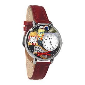 腕時計 気まぐれなかわいい プレゼント クリスマス ユニセックス Whimsical Gifts Movie Lover 3D Watch | Silver Finish Large | Unique Fun Novelty | Handmade in USA | Red Leather Watch Band腕時計 気まぐれなかわいい プレゼント クリスマス ユニセックス