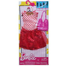 バービー バービー人形 ファッショニスタ Barbie Doll Fashion Outfit - White and Red Hearts - Shirt and Shimmer / Tulle Skirt - Pink Handbag, Gold Love Necklace #DTW61バービー バービー人形 ファッショニスタ
