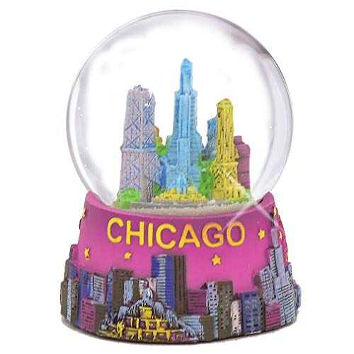 スノーグローブ 雪 置物 インテリア 海外モデル Chicago Snow Globe 45mm 2.5 Inch Purple Chicago Snow Globes from Chicago Souvenirs Collectionスノーグローブ 雪 置物 インテリア 海外モデルのサムネイル