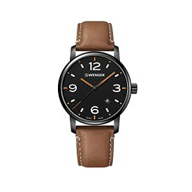 腕時計 ウェンガー スイス メンズ 腕時計 Wenger Men's Urban Metro Stainless Steel Swiss-Quartz Leather Strap, Brown, 21.8 Casual Watch (Model: 01.1741.134)腕時計 ウェンガー スイス メンズ 腕時計