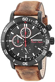腕時計 ウェンガー スイス メンズ 腕時計 Wenger Men's 01.1843.107 Roadster Black Night Analog Display Swiss Quartz Brown Watch腕時計 ウェンガー スイス メンズ 腕時計