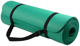 ヨガマット フィットネス BFGY-AP6GR Signature Fitness All Purpose 1/2-Inch Extra Thick High Density Anti-Tear Exercise Yoga Mat with Carrying Strap, Greenヨガマット フィットネス BFGY-AP6GR