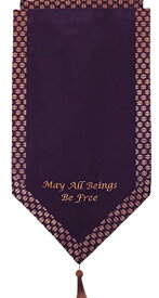 ヨガ フィットネス new Altar Cloth Or Wall Hanging - Embroidered w/Brocade Silk Trims: May All Beings Be Freeヨガ フィットネス new