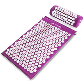 ヨガマット フィットネス ps-1202-accuset-purple ProsourceFit Acupressure Mat and Pillow Set for Back/Neck Pain Relief and Muscle Relaxationヨガマット フィットネス ps-1202-accuset-purple