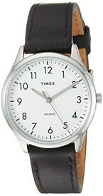 腕時計 タイメックス レディース Timex Women's TW2T72100 Modern Easy Reader 32mm Black/Silver/White Genuine Leather Strap Watch腕時計 タイメックス レディース