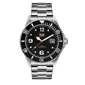 腕時計 アイスウォッチ メンズ かわいい ICE-WATCH - ICE Steel Black Silver - Wristwatch with Metal Strap, Silver, Large (44 mm), Large (44 mm)腕時計 アイスウォッチ メンズ かわいい