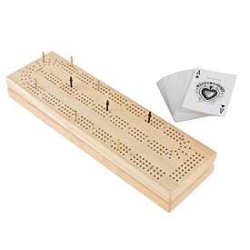 ボードゲーム 英語 アメリカ 海外ゲーム Hey! Play! Wood Cribbage Board Game Set- Complete Set With Playing Cards, Pegs, Wood Board and Storage Area for Adults and Kids, Boys and Girls by Hey! Play!ボードゲーム 英語 アメリカ 海外ゲーム