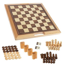 ボードゲーム 英語 アメリカ 海外ゲーム Trademark Games Hey! Play! Deluxe Wooden Chess, Checker and Backgammon Set, Brownボードゲーム 英語 アメリカ 海外ゲーム