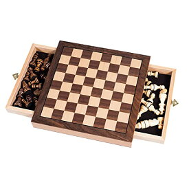 ボードゲーム 英語 アメリカ 海外ゲーム Hey! Play! Trademark Games Elegant Inlaid Wood Chess Cabinet w/Staunton Wood Chessmen, Brownボードゲーム 英語 アメリカ 海外ゲーム