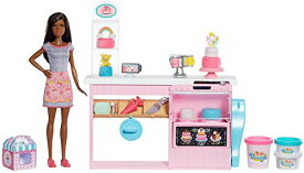 バービー バービー人形 Barbie Cake Decorating Playset with Brunette Doll, Baking Island with Oven, Molding Dough & Toy Cake-Making Piecesバービー バービー人形
