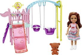バービー バービー人形 Barbie Club Chelsea Doll and Swing Set Playset with 2 Swings and Slide, Plus Teddy Bear Figure, Gift for 3 to 7 Year Oldsバービー バービー人形