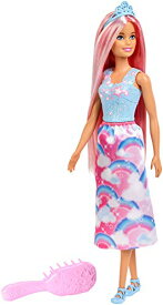 バービー バービー人形 Barbie Dreamtopia, Rainbow Princess Doll with Extra-Long Pink Hair, Plus Hairbrush, for 3 to 7 Year Oldsバービー バービー人形