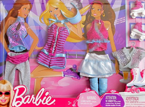 バービー バービー人形 日本未発売 【送料無料】BARBIE FASHIONS w Shimmery ROLLER SKATING & DANCE CLOTHES, Roller SKATES & More (2009 Mattel Canada)バービー バービー人形 日本未発売