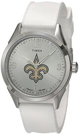 腕時計 タイメックス レディース Timex Women's NFL Athena 40mm Watch ? New Orleans Saints with White Silicone Strap腕時計 タイメックス レディース