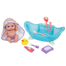 ジェーシートイズ 赤ちゃん おままごと ベビー人形 JC Toys Lil Cutesies 8.5" All Vinyl Doll and Real Working Bath Set | Posable and Washable | Removable Outfit | Bath with Play Accessories Ages 2+ , Blueジェーシートイズ 赤ちゃん おままごと ベビー人形