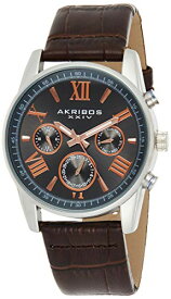 腕時計 アクリボスXXIV メンズ Akribos XXIV Men's Multi-Function Watch - 3 Subdials Day, Date, & GMT On Sunray Dial with Alligator Embossed Genuine Leather Strap Watch - AK911腕時計 アクリボスXXIV メンズ