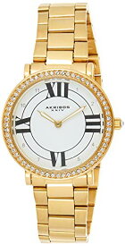 腕時計 アクリボスXXIV レディース Akribos XXIV Swarovski Crystal Studded Women's Watch - Stylish Two Tone Gold Stainless Steel Bracelet Strap, Sparkling Bezel - AK1036YG腕時計 アクリボスXXIV レディース