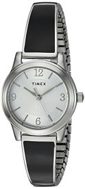 腕時計 タイメックス レディース Timex Women's TW2R98300 Stretch Bangle 25mm White/Silver-Tone Stainless Steel Expansion Band Watch腕時計 タイメックス レディース
