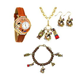 腕時計 気まぐれなかわいい プレゼント クリスマス ユニセックス Whimisical Gifts Artist Watch & Jewelry Set (4 Pieces, Gold)腕時計 気まぐれなかわいい プレゼント クリスマス ユニセックス