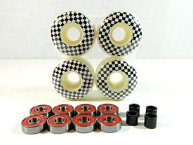 ベアリング スケボー スケートボード 海外モデル 直輸入 Graphic 52mm Pro Skateboard Wheels + ABEC 7 Bearings (Checkered White)ベアリング スケボー スケートボード 海外モデル 直輸入