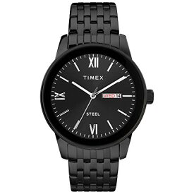 腕時計 タイメックス メンズ Timex Men's Dress Analog 41mm Stainless Steel Bracelet Watch, Black腕時計 タイメックス メンズ