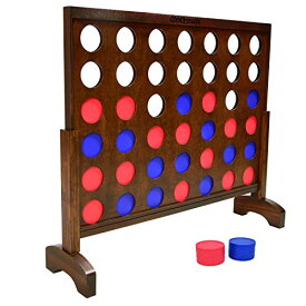 ボードゲーム 英語 アメリカ 海外ゲーム GoSports 3 Foot Width Giant Wooden 4 in a Row Game - Choose Between Classic White or Dark Stain - Jumbo 4 Connect Family Fun with Coins, Case and Rulesボードゲーム 英語 アメリカ 海外ゲーム