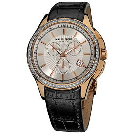 腕時計 アクリボスXXIV レディース Akribos XXIV Women's 'Grandiose' Swiss Watch - Chronograph 3 Subdial Minute Timer, Seconds and Date Window on Genuine Leather - AK615腕時計 アクリボスXXIV レディース