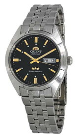 腕時計 オリエント メンズ ORIENT RA-AB0E06B Men's 3 Star Stainless Steel Black Dial Day Date Automatic Watch腕時計 オリエント メンズ