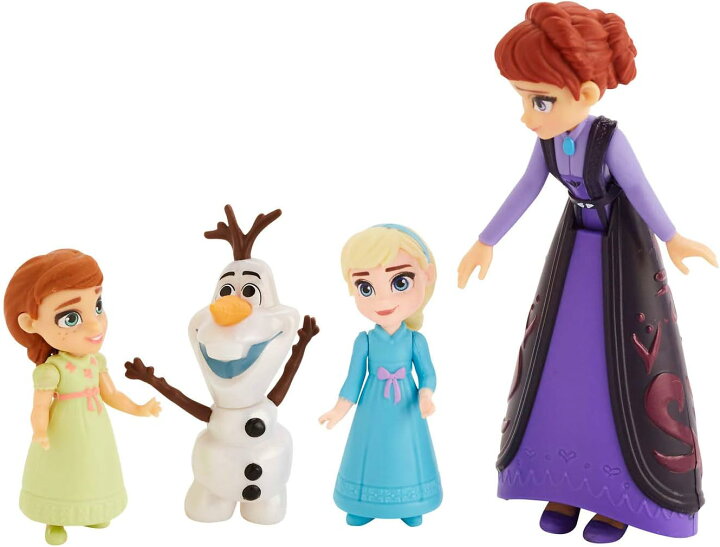 楽天市場 送料無料 ディズニー Disney アナと雪の女王 ファミリーセット エルサとアナの幼少期 イドゥナ王妃 オラフのフィギュア 3歳以上むけ Angelica