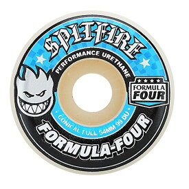 ウィール タイヤ スケボー スケートボード 海外モデル Spitfire Wheels Formula Four Conical Full White w/Blue Skateboard Wheels - 52mm 99a (Set of 4)ウィール タイヤ スケボー スケートボード 海外モデル
