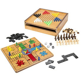 ボードゲーム 英語 アメリカ 海外ゲーム 7-in-1 Combo Game For 4 Players with Chess, Ludo, Chinese Checkers & More,11.5 x 12 x 3 inchesボードゲーム 英語 アメリカ 海外ゲーム