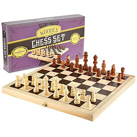 ボードゲーム 英語 アメリカ 海外ゲーム Brybelly Natural Wooden Folding Chess Game with Staunton Wood Carved Pieces, 14-Inchボードゲーム 英語 アメリカ 海外ゲーム