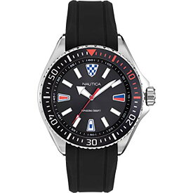 腕時計 ノーティカ メンズ Nautica Men's NAPCPS903 Crandon Park Black/Silver Silicone Strap Watch腕時計 ノーティカ メンズ
