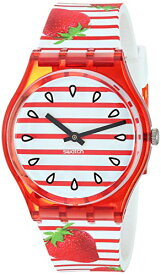 腕時計 スウォッチ レディース Swatch Toile Fraisee, Red腕時計 スウォッチ レディース