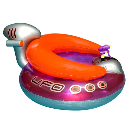 フロート プール 水遊び 浮き輪 9078 SWIMLINE ORIGINAL Inflatable UFO Spaceship Pool Float Ride On With Fun Constant Flow Laser Ray Gun Water Squirter For Kids Cool Retro Style, For Beach Ocean Pool Lake Extra Thiフロート プール 水遊び 浮き輪 9078