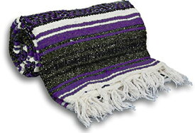 ヨガ フィットネス YogaAccessories Traditional Mexican Yoga Blanket - Dark Purpleヨガ フィットネス
