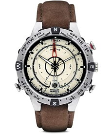 腕時計 タイメックス メンズ T2N721DH Timex Men's T2N721 Intelligent Quartz Compass Tide Temperature Silver Case Brown Strap Watch腕時計 タイメックス メンズ T2N721DH